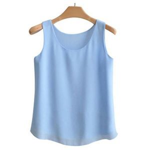 Blue Chiffon Double Layer Top